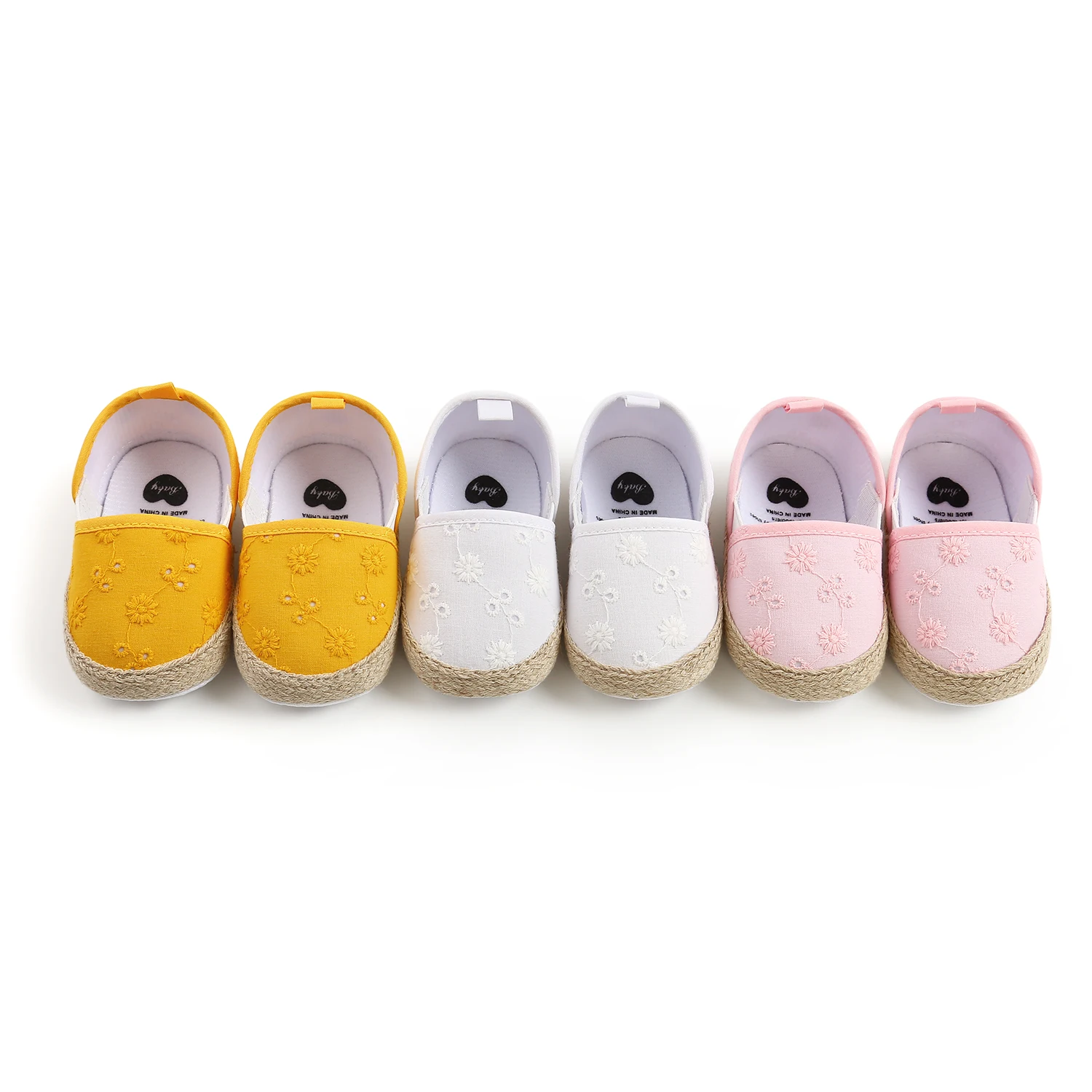 Туфли FOCUSNORM детские мягкая обувь для младенцев без застежки с цветочным принтом