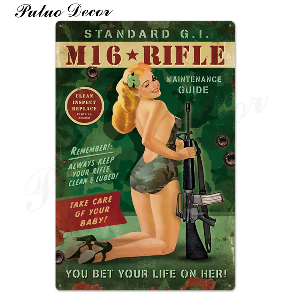 TH2023 Pin Up Girl Оловянная табличка металлическая винтажная Сексуальная металлическая вывеска Настенный декор для бара паба клуба человек пещера значки в стиле ретро металлическая живопись - Цвет: TH2023