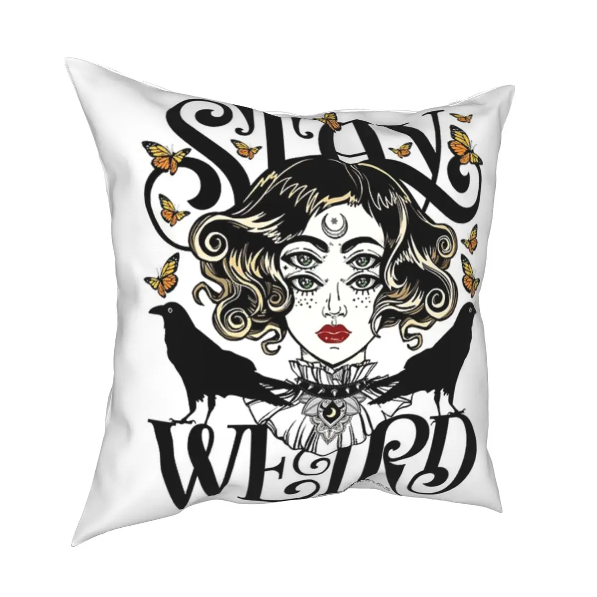 

Rose And Ravens Stay Weird Colour Version Cushions for Sofa Custom Cushion Covers Decorative Throw sofa Pillows Cover for home
