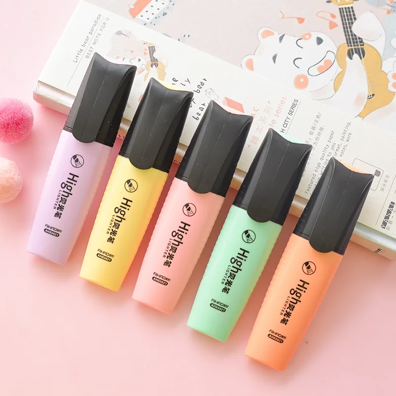 

20 pcs/Lot colorful highlighter marker pen Leaf type spot Liner highlighting for paper copy fax Office School supplies E6713