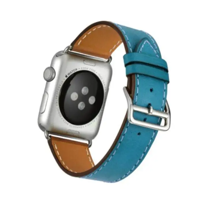 Один тур из натуральной кожи ремешок для наручных часов Apple Watch, версии двойной пряжкой 3/2/1 38 мм 40 мм 42-44 мм, браслет для наручных часов iwatch серии 5 4