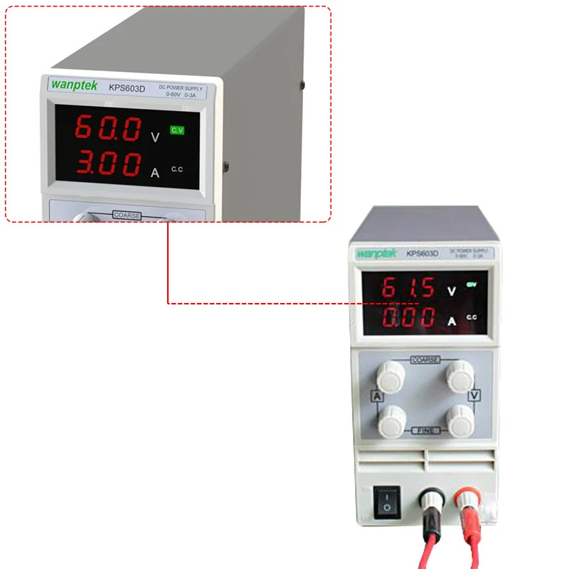 DC Voeding KPS603D Variabele 60V 3A Verstelbare импульсный Gereglementeerde Digitale met Alligator Leidt lab