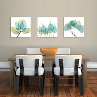 wall art canvas painting nordic light green transparent leaves decorative art paintings modular picture for living room cuadros