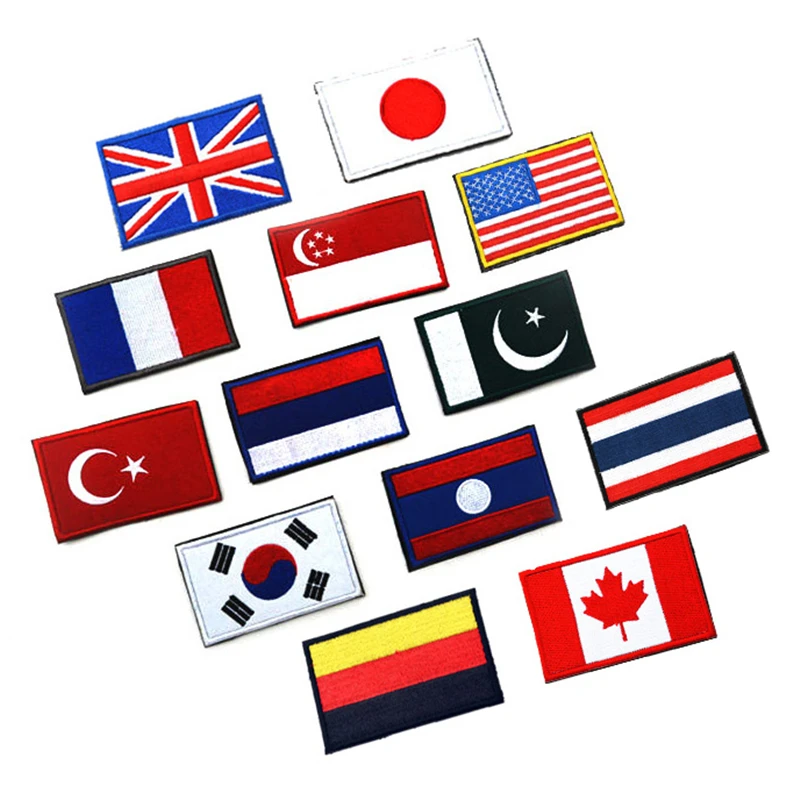 1 шт. ткань патч Россия Франция Турция Япония Таиланд Лаос флаг знак пришиван на