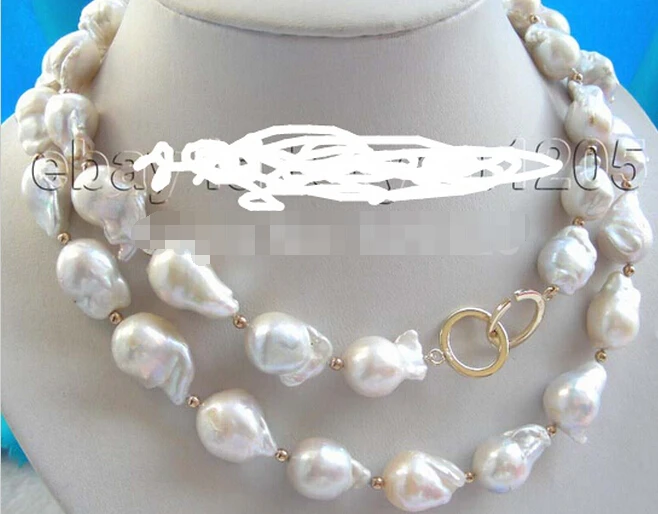 Фото 927 + 33 "натуральный 20 мм белый Reborn Кеши жемчужное ожерелье 14 к|Энергетические