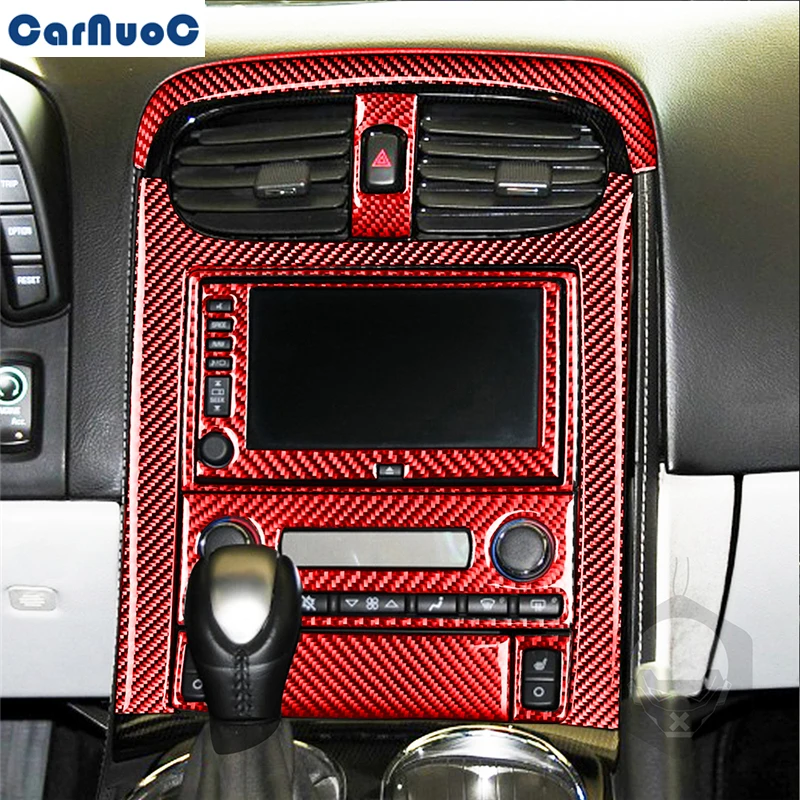 

9Pcs/set For Chevrolet Corvette C6 2005-2007 Car Center Console Panel Decal Trim Decal Carbon Fiber Sticker Styling Accessories