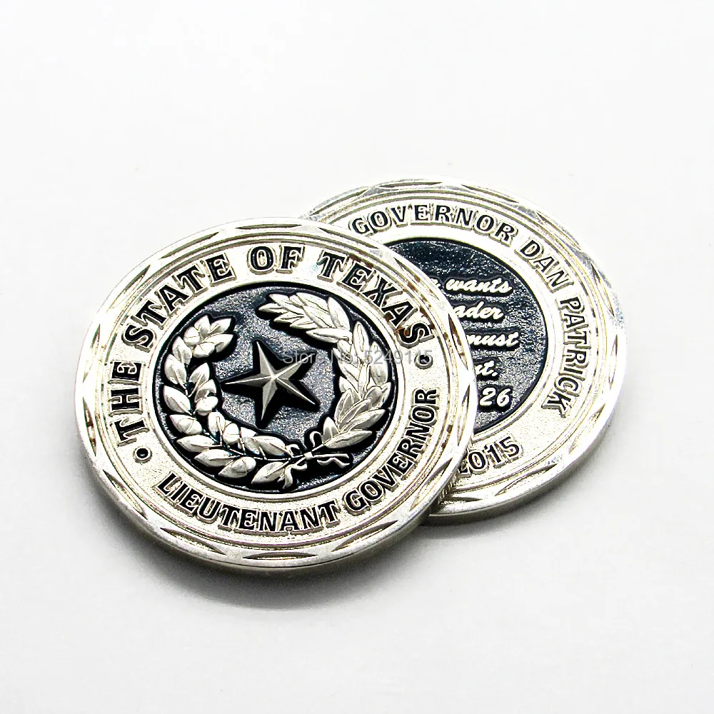

Custom zinc alloy die casting enamel 3D star challenge coins Texas Conference commemorative coin