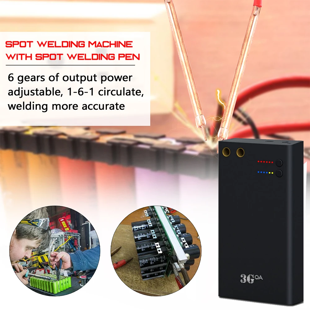 

6 Gears Adjustable Mini Spot Welding Machine Quick-Release Pens Portable Spot Welder Machine with Type-C Interface Tool Kit