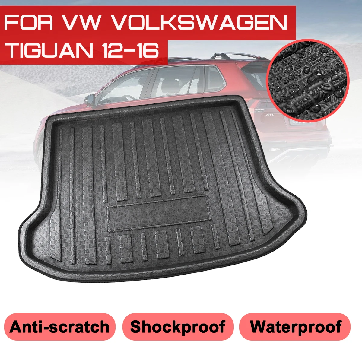 

Floor Mat Car Rear Trunk Anti-mud Cover Carpet For VW Volkswagen Tiguan 2012-2016