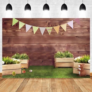 Yeele Easter Spring Rabbit Bunny Wood Board Baby Birthday Photography Backdrop Vinyl Background For Photo Studio Photophone Prop