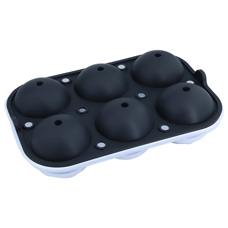 

Форма для виски и хоккея с шайбой, новинка, форма в виде решетки с крышкой для 6 шайбы с силиконовым дном, форма для хоккея с шайбой, Круглый си...