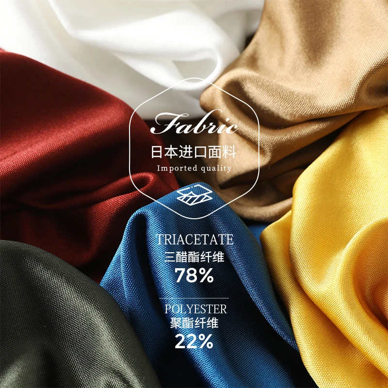 

2021 Triacetate High-End Japan Fabric Women T-Shirt Natural Luxury Tee Short Sleeve Silk Feeling Summer Wear Vacation V / O-Neck