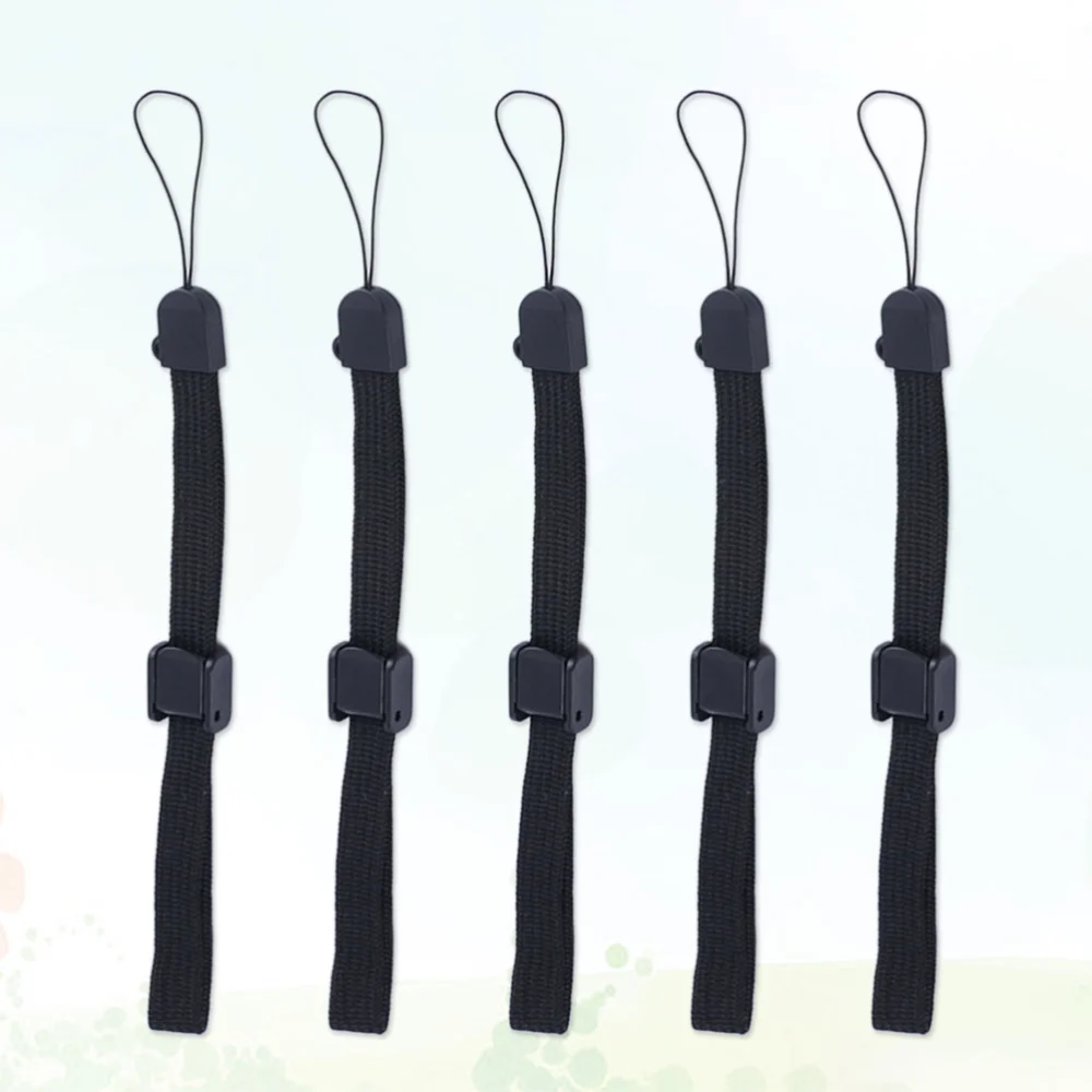

5PCS Phone Holder Lanyard Necklace Wrist Strap Cellphone Carrying Case (Black)