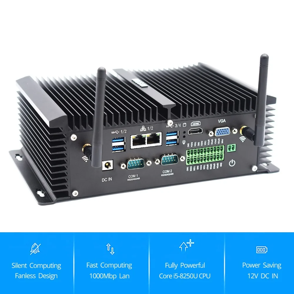 Новейший windows 10 RS485 COM 2 intel NUC core i5 8250u компьютер core i7 windows 7 промышленный ПК 7500u Настольный VGA HDMI HTPC