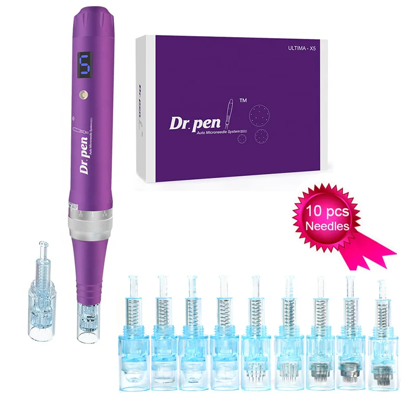 The Wireless Digital Display Dr. Pen Ultima X5 Microneedling Pen of rechargeable skin care kits with 10 pcs needles
