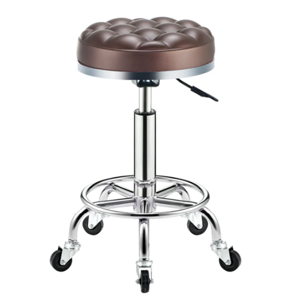 

2 Set Barstool Replacement Seat Brown Cushion - Heavy Duty, Soft Leather Sponge Round Seat Cushion for Replace