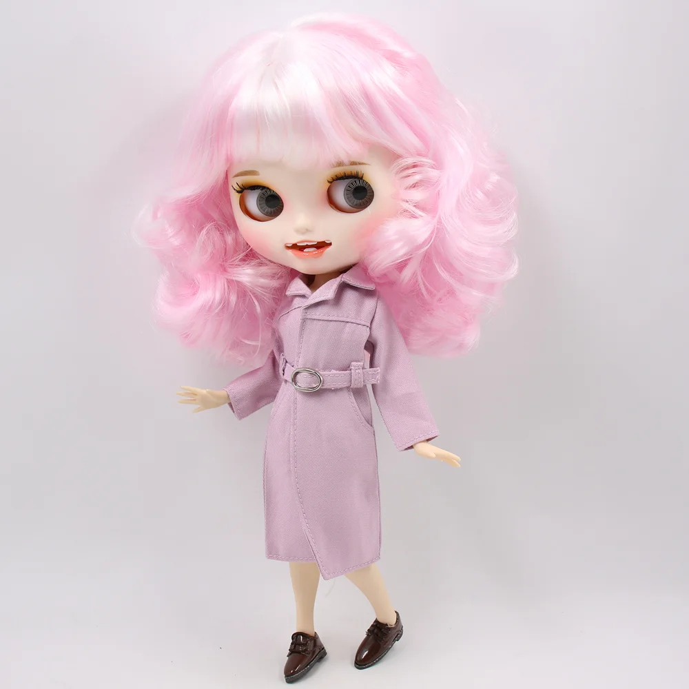 Фото Кукла Blythe шарнирная с матовым лицом и белыми волосами 1017 1/6 | Игрушки хобби