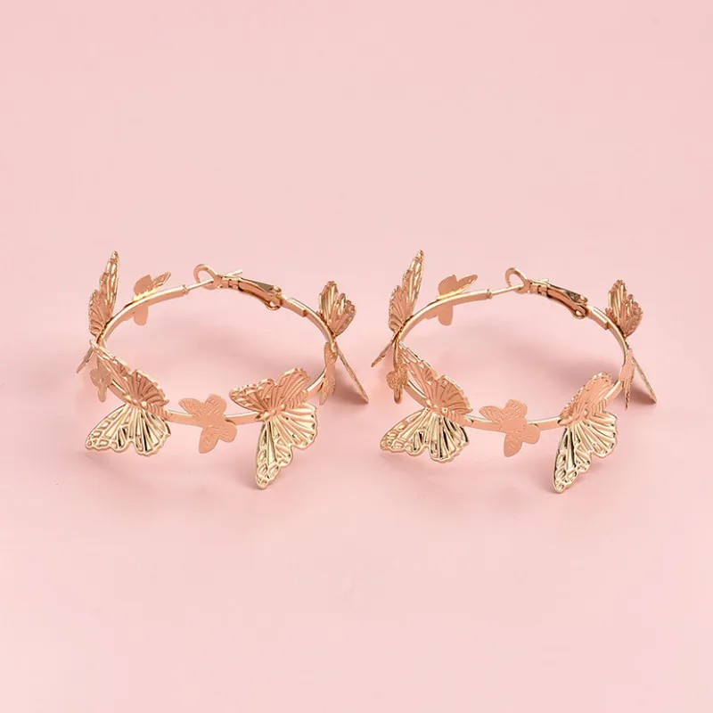 

Personality Fashion Simple Butterfly Hoop Earrings for Women 2021