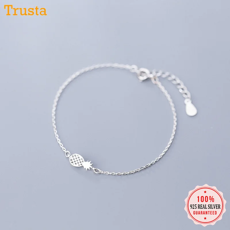 Женский браслет с фруктами и ананасами Trusta однотонный из стерлингового серебра