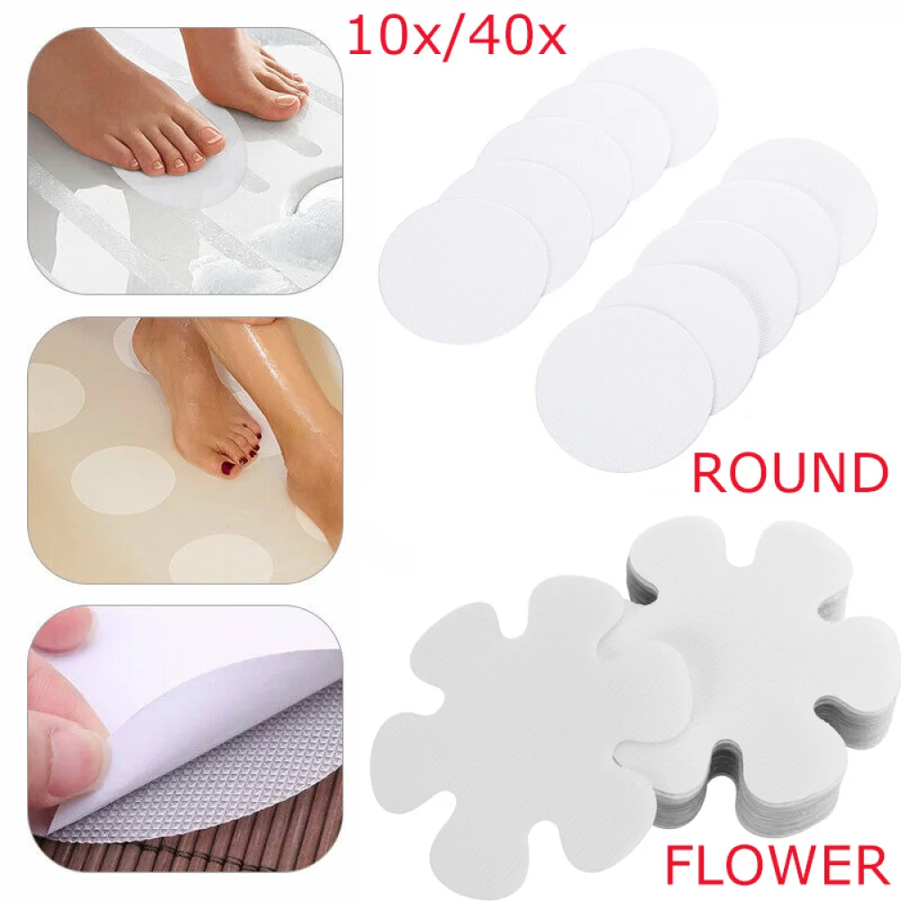 

OUNONA 20PCS Flower Shape PEVA Anti-slip Bathtub Stickers Decals Safety Bath Shower Treads 10CM (Transparent)