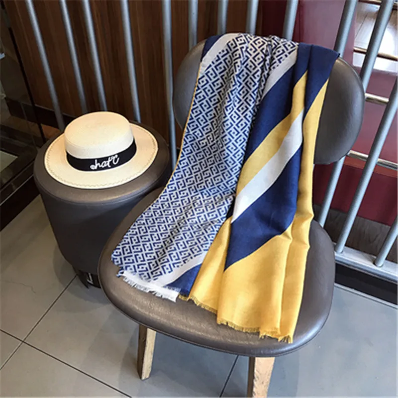 2021 Элитный бренд женский вискозный шарф с принтом шали и шарфы Осенний