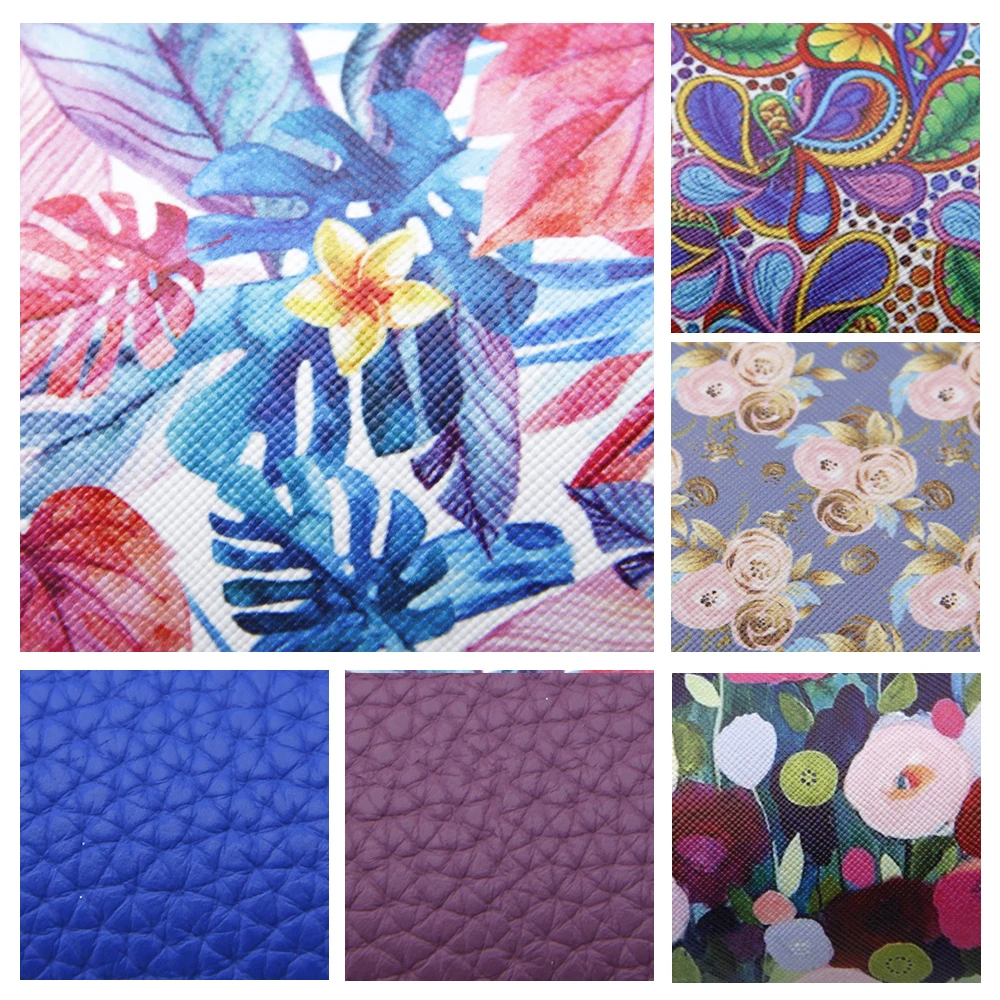 David accessories 4-6 шт./компл. 20*33 см цветочный принт искусственная кожа ткань Набор DIY