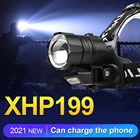 Суперяркий XHP199 + COB свет налобный фонарь перезаряжаемый мощный налобный фонарь 18650 светодиодный налобный фонарь высокой мощности рыбалка работа головной фонарь