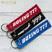3 pcs fashion trinket boeing 777 keychain phone strap black embroidery aviation key chains for men flight crew gift key rings