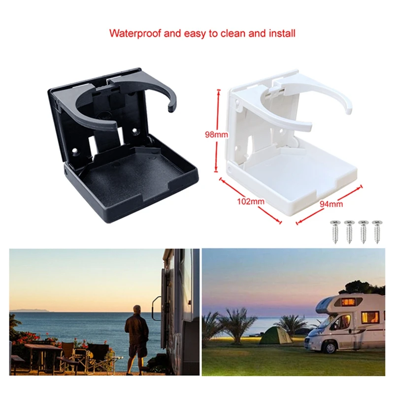 

ABS Plastic Adjustable Folding Cup Drink Can Bottle Holder Stand Mount for Car Auto Boat Truck RV Van Fishing Box
