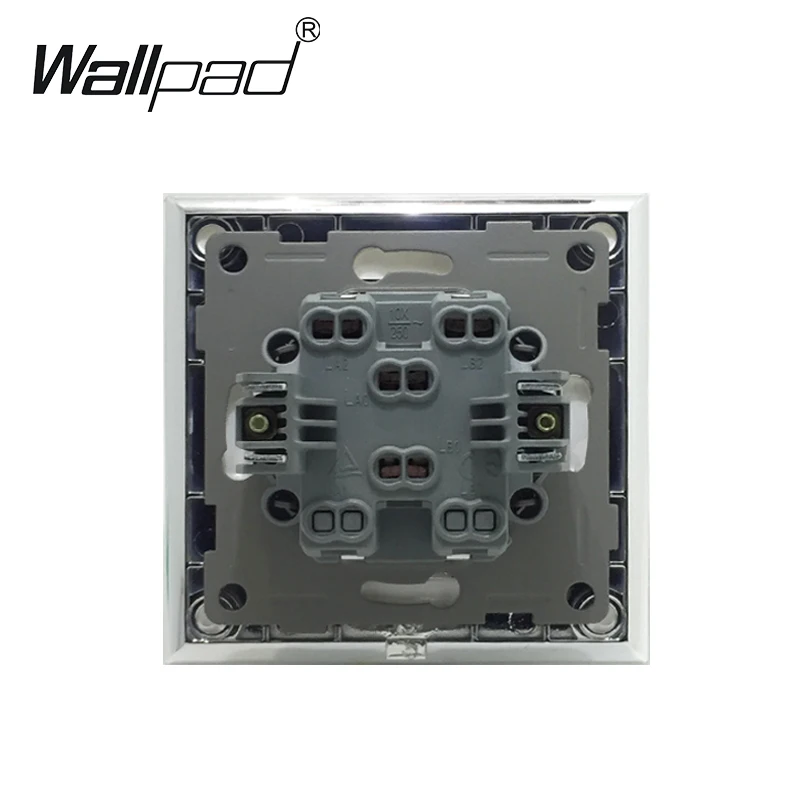 2 местный 1 позиционный Выключатель с зажимами Wallpad 110-250V белый закаленное Стекло
