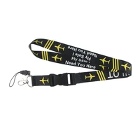 zf1874 1pcs fly safe i need you here pilot buckle lanyard id badge holder id card pass phone straps badge key holder keychain
