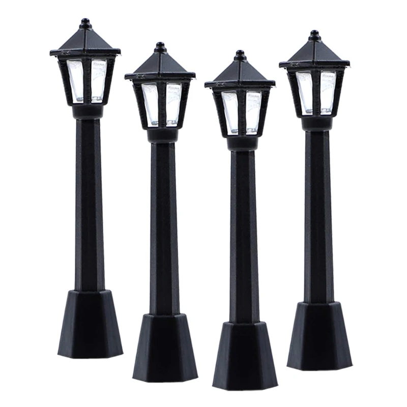 

New 4pcs Mini Street Light Model Outdoor Pathway Fairy Garden Decoration Accessories