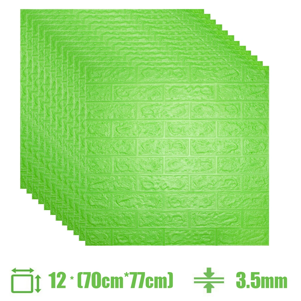 

12pcs DIY 3D Brick Stone Pattern Self-Adhesive Wallpaper Waterproof Wall Stickers Floral Wall Panels for Living Room Decor