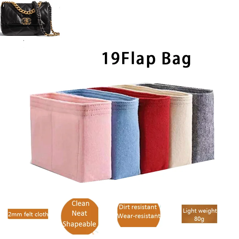 Bolsa de mano con solapa CC 19, bolso de mano de fieltro, organizador de maquillaje, bolso interior de viaje, bolsas de cosm&eacute;ticos port&aacute;tiles-0
