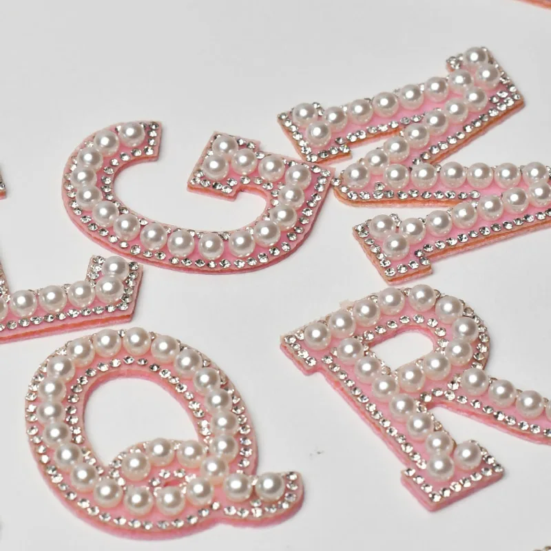 Pink Letter Patches White Pear Decor Iron-on &amp Sew-on Clothing Beading Applique DIY Craft Accessories | Дом и сад