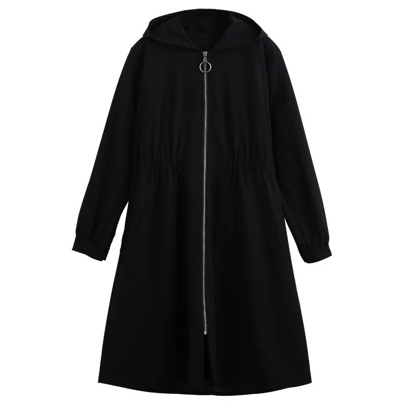 

2021 Plus Size 10XL Women Windbreaker Clothes Autumn Winter Slim Long Trench Coats Female Black Hooded Overcoat Casaco Feminino