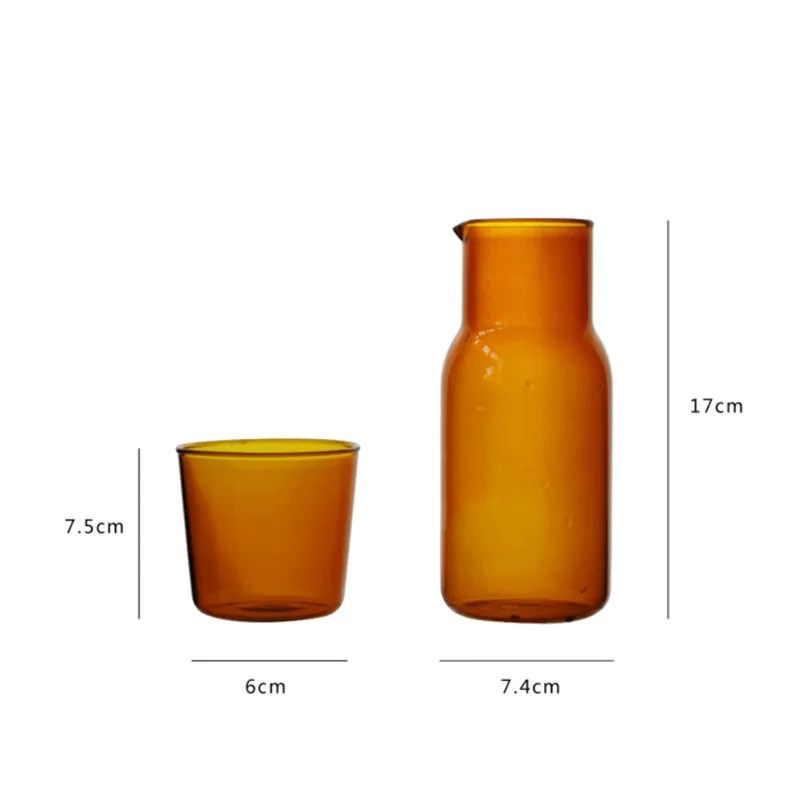 

Creative Home Decor Japanese Style Transparent Candy Color Glass Teacup Set Simple Heat-Resistant Drinking Juice Cup