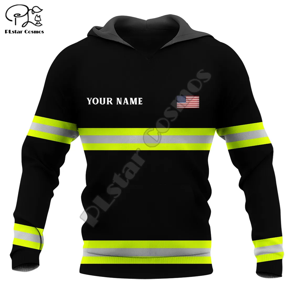 PLstar Cosmos Firemen Firefighters Customized Name 3D Printed Hoodies Sweatshirts Zip Hooded For Men/Women Casual Streetwear F05