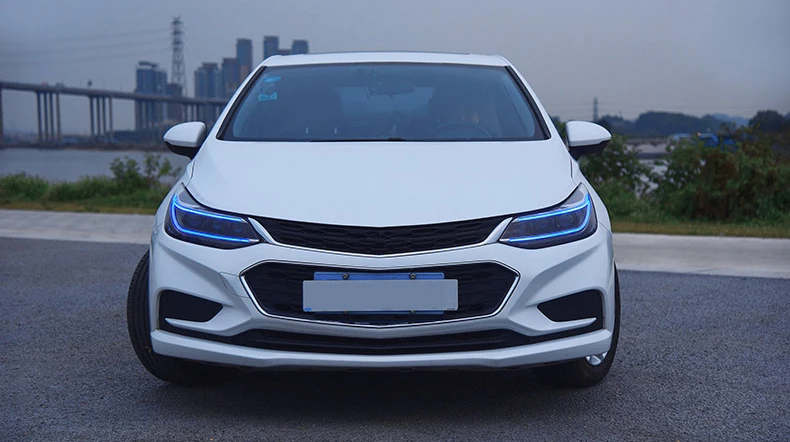 Светодиодный головной фонарь с ангельскими глазами для Chevrolet Cruze светодиодный головной светильник s передний светильник с желтым поворотным сигналом и биксеноновым проектором