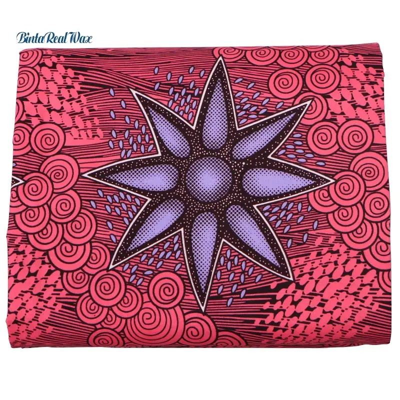 Настоящий воск Анкара ткань Настоящая Африканская с восковой печатью Ткань 6