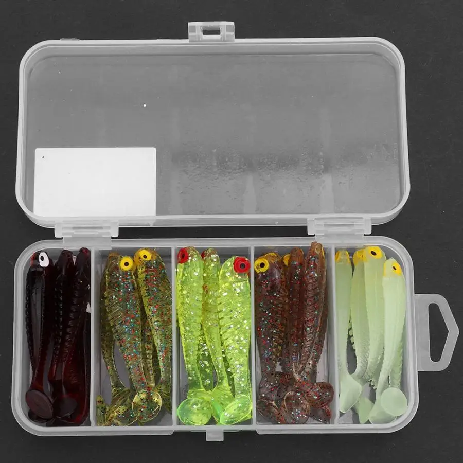 30 шт./компл. рыболовные приманки ПВХ искусственные Т Хвост Стиль Открытый морской