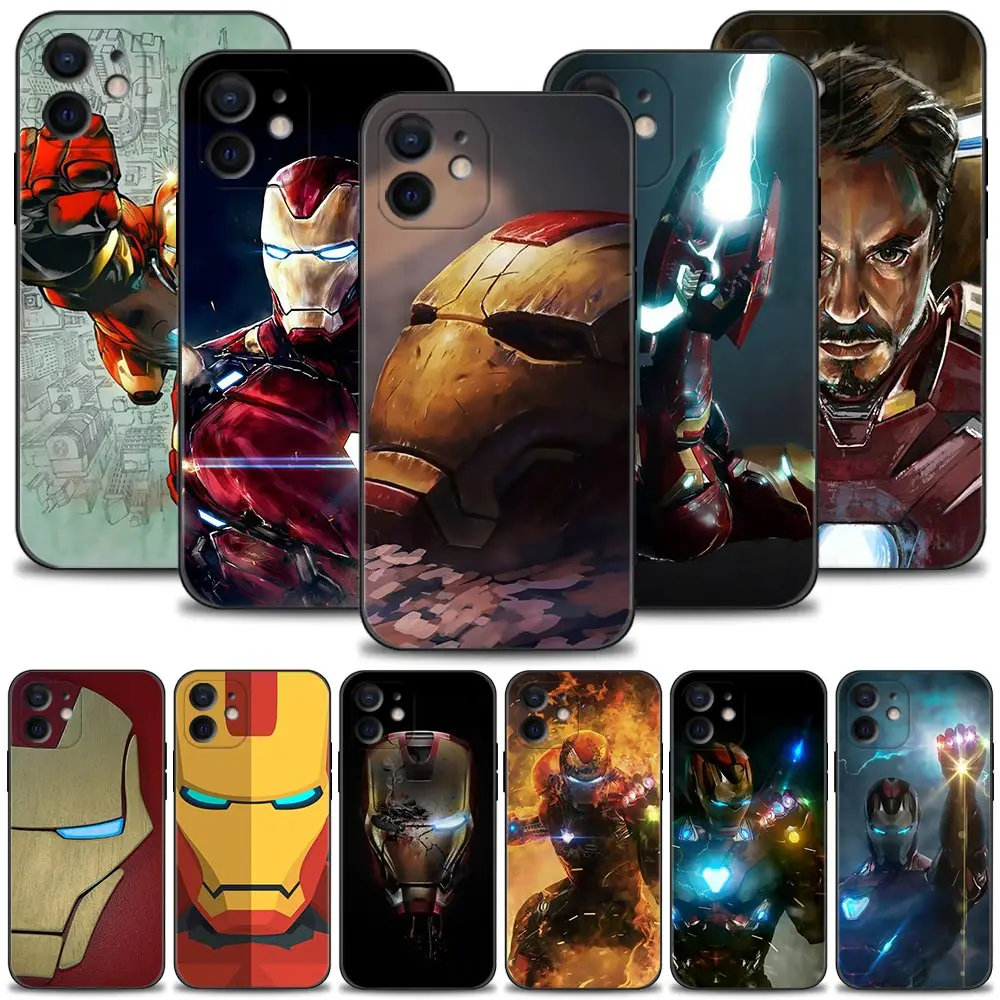 Чехол для телефона с комиксами Marvel Ironman iPhone 12 13 Mini 11 Pro Max 7 8 6 6S Plus XR X XS 5 5S SE 2020