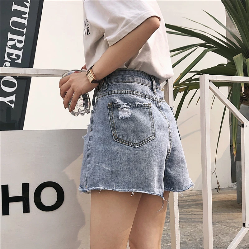 Шорты GOPLUS женские джинсовые в Корейском стиле Короткие штаны с высокой талией и