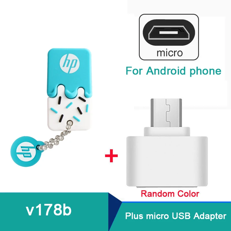hp USB флеш-накопитель 64 ГБ силиконовая Флешка с DJ OTG type C Cle USB диск на ключ мини USB Флешка 32 Гб 16 Гб