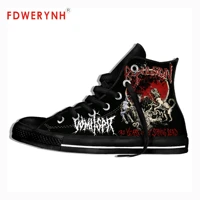mens canvas casual shoes repulsion band metal music customize pattern color high top lace up lightweight footwear for men