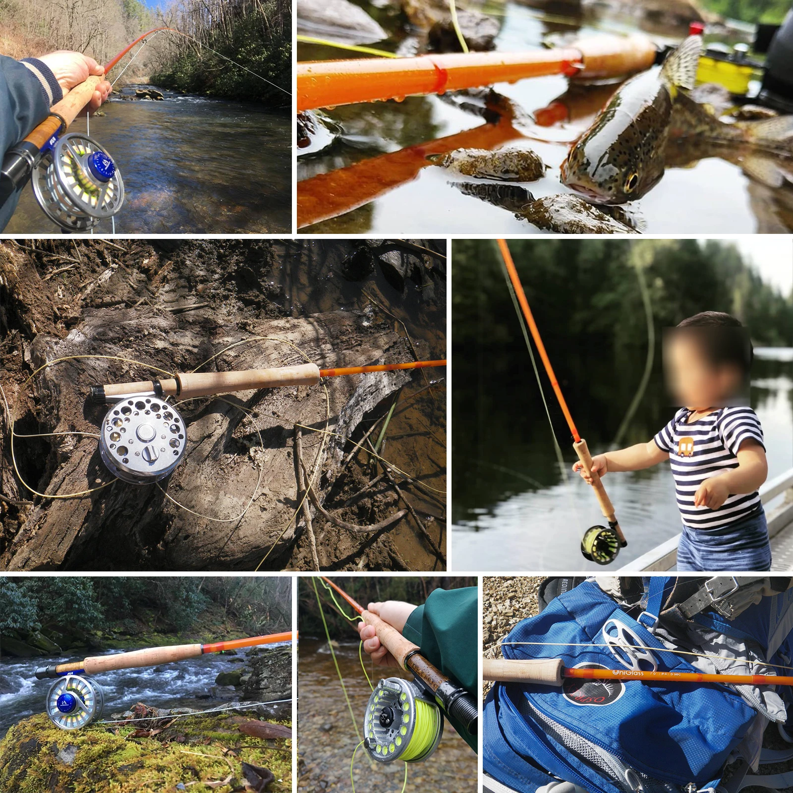 Стекловолоконная Удочка Maximumcatch для ловли нахлыстом дорожная UniGlass с трубкой