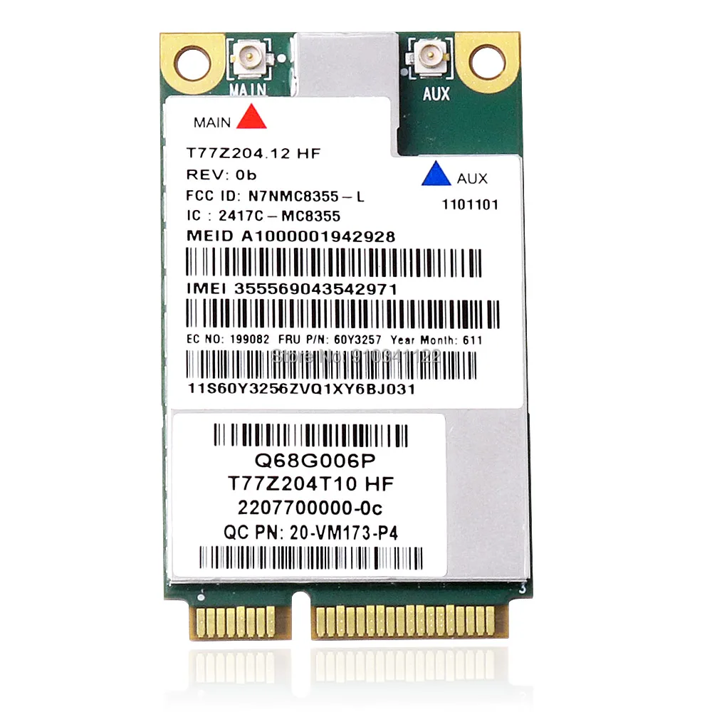 MC8355 Gobi3000 GPS 60Y3257 Mini PCI-e 3G WLAN Card беспроводная сетевая карта для стационарного