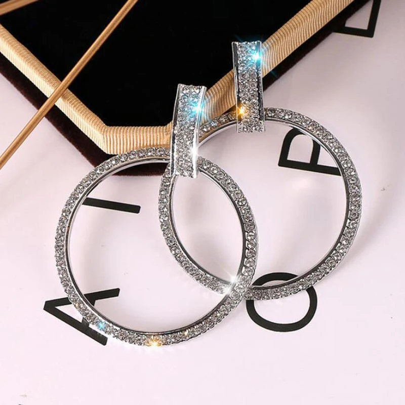 14silver Модные массивные серьги-капли для женщин, массивные большие геометрические металлические серьги, Женские Висячие серьги, современные ювелирные изделия - Окраска металла: 14silver