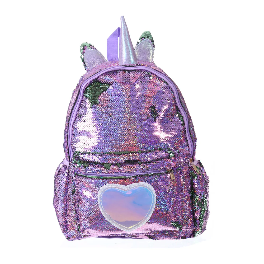 purple Рюкзак с блестками для женщин/девочек, школьные сумки для девочек-подростков, милый рюкзак/единорог, Mochila Mujer, детский рюкзак для девочек, розовый рюкзак - Цвет: purple