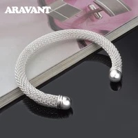 925 silver 8mm open cuff braceletsbangles for women fashion jewelry